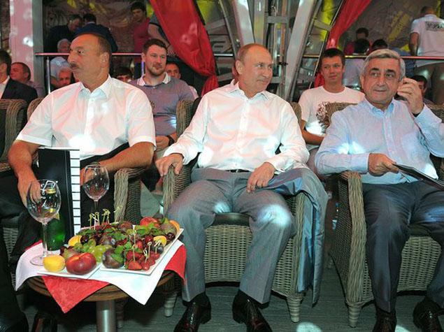 İlham Əliyev, Putin və Sarkisyan sambo yarışlarını izləyiblər