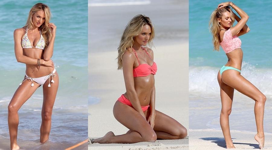 Cazibədar model çimərlik geyimlərini nümayiş etdirdi