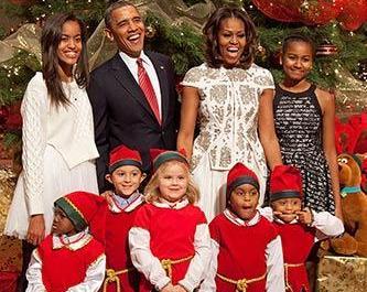 Obama ailəsi Yeni il şənliyində - fotolar