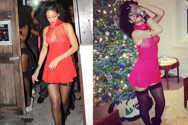 Rihanna seksual geyimlə Yeni il partisində 