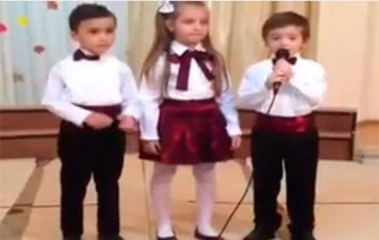 Leyla Əliyevanın oğlu şeir dedi - video