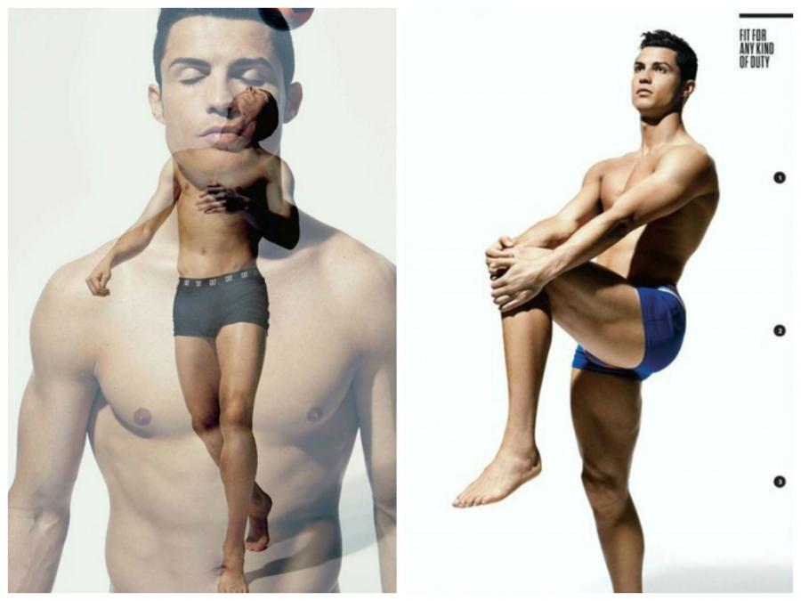 Ronaldo yarıçılpaq halda - fotolar