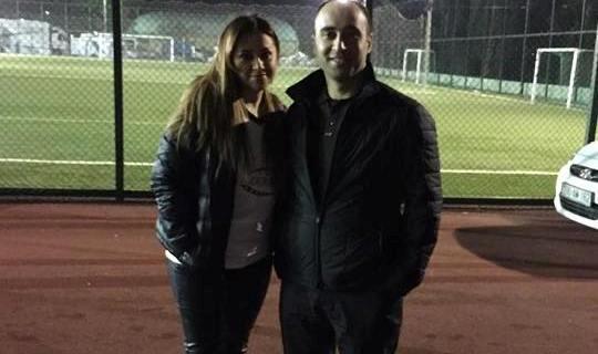 Müğənni həyat yoldaşı ilə "Qarabağ"ın oyununda -  fotolar