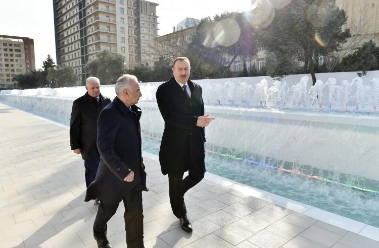Prezident yeni fəvvarələr kompleksində - fotolar