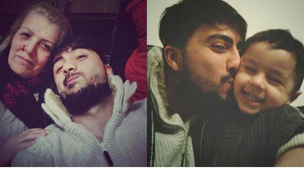 Kərim qayınanası və oğlu ilə - foto