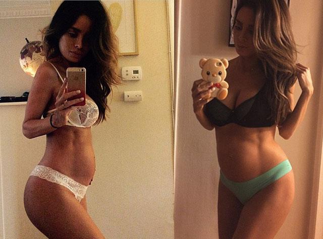  8 aylıq hamilə modelin təəccübləndirən bədən quruluşu - fotolar