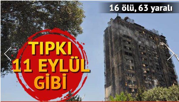 Bakıdakı yanğın Türkiyə mediasında - fotolar