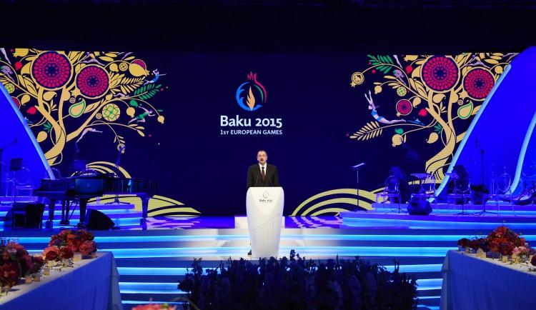 Prezidentin "Bakı 2015"in rəsmi qəbulundakı çıxışı - fotolar
