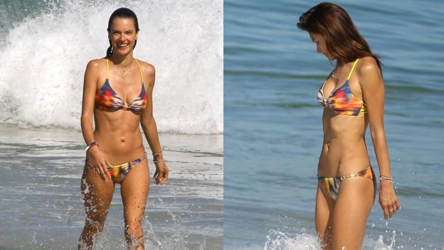 Rəngarəng bikinisi ilə Braziliya sahillərində - fotolar