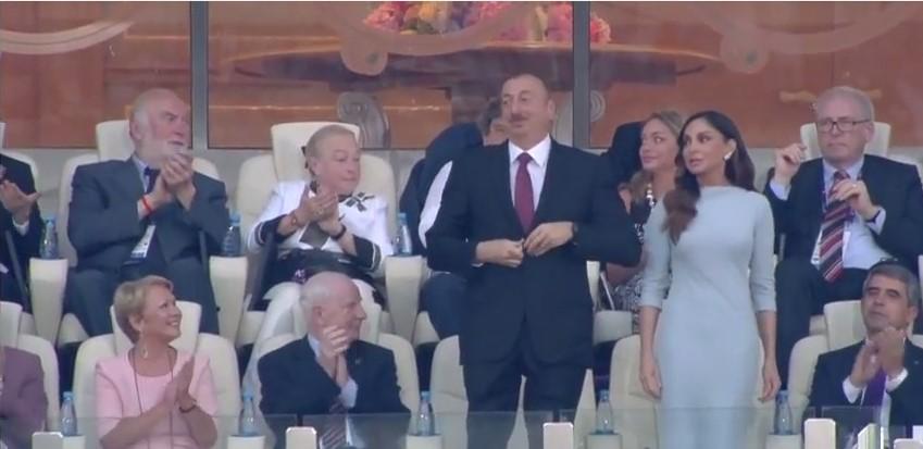 Prezident və xanımı "Bakı 2015"in bağlanış mərasimində -  fotolar