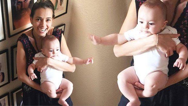 Aktrisanın 4 ay yarımlıq oğlunun ilk fotosu