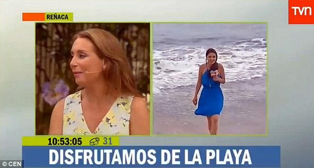 Canlı yayımda bikinisi düşdü - video