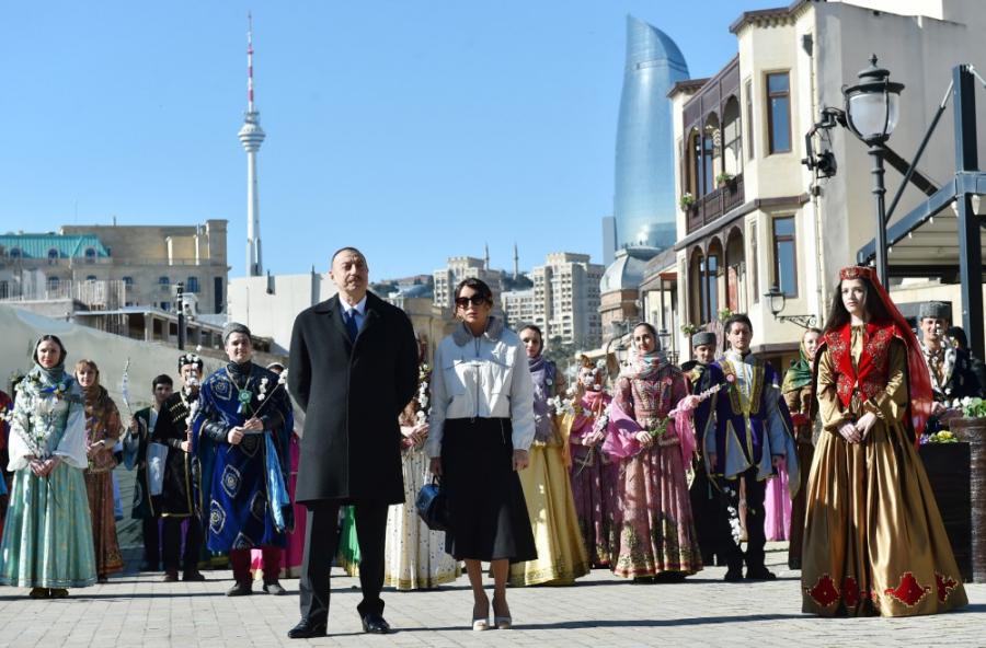 İlham Əliyev və xanımı Novruz şənliyində -  fotolar