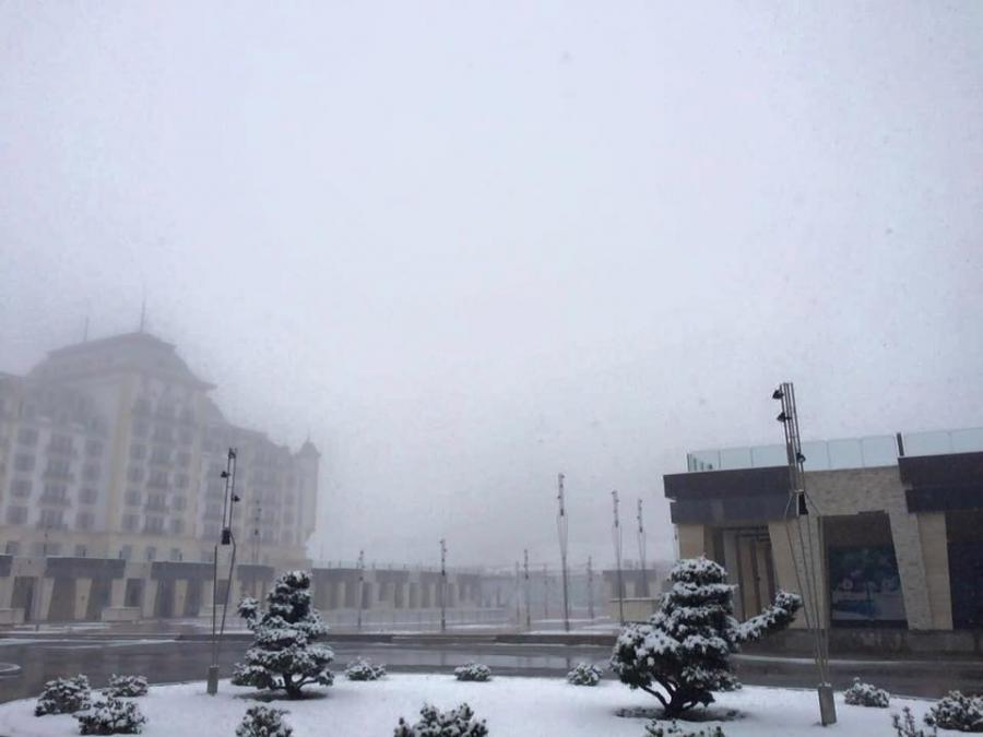 Azərbaycana qar yağır - fotolar