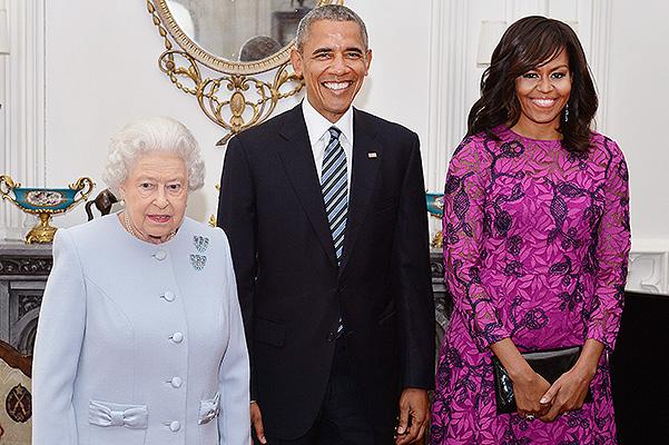 Barak və Mişel Obama kraliça ilə görüşdə - fotolar 