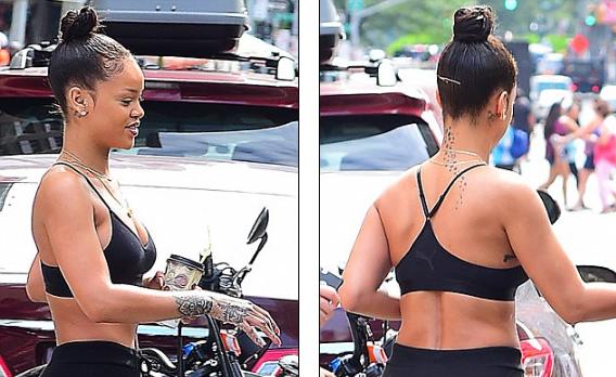Rihanna küçəyə makiyajsız çıxdı - fotolar