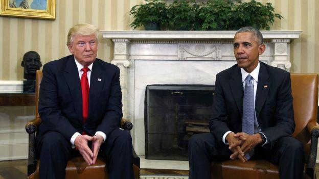 Tramp ilk dəfə Obama ilə görüşdü - fotolar