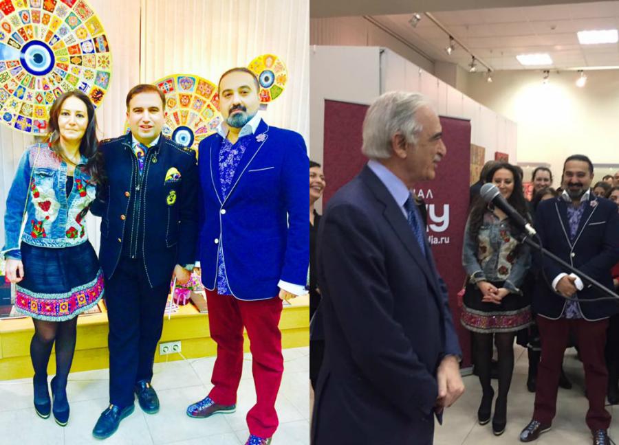 Səfir və qızı Elçinin xanımının sərgisində -  fotolar