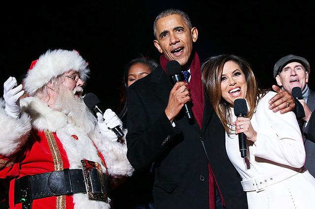 Obama və Lonqariya "Jingle bells" oxudu -  fotolar