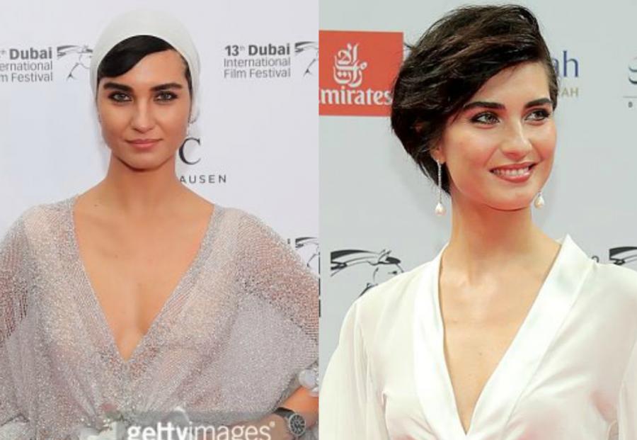 Tuba Büyüküstün Dubayda sinə dekolteli libasda - fotolar