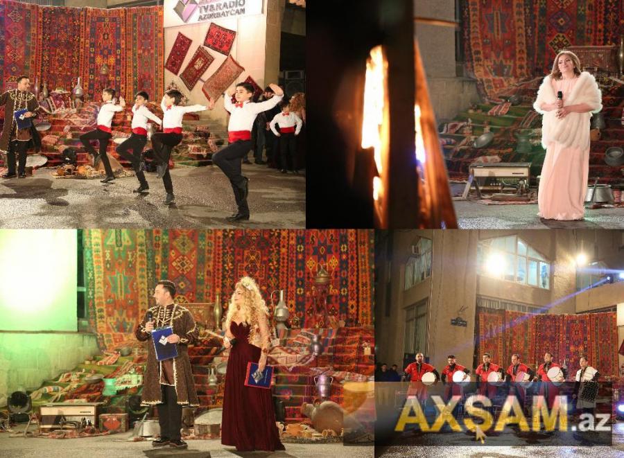 Müğənnilər "İlaxır çərşənbə"də tonqal başına yığışdılar -  fotolar