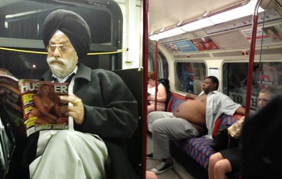 Metroda erotik jurnal oxuyan qoca... - bu fotolara diqqət
