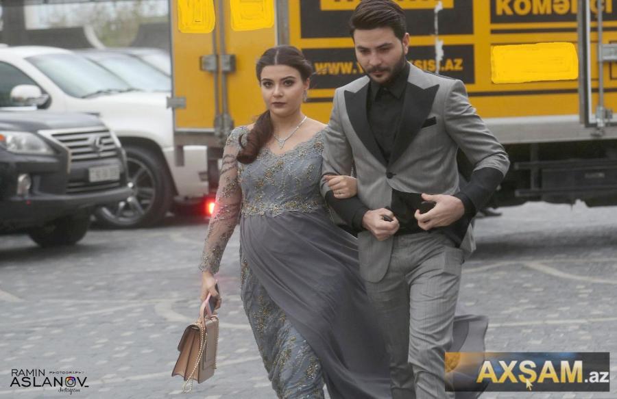 Elçin hamilə xanımı ilə toyda -  fotolar