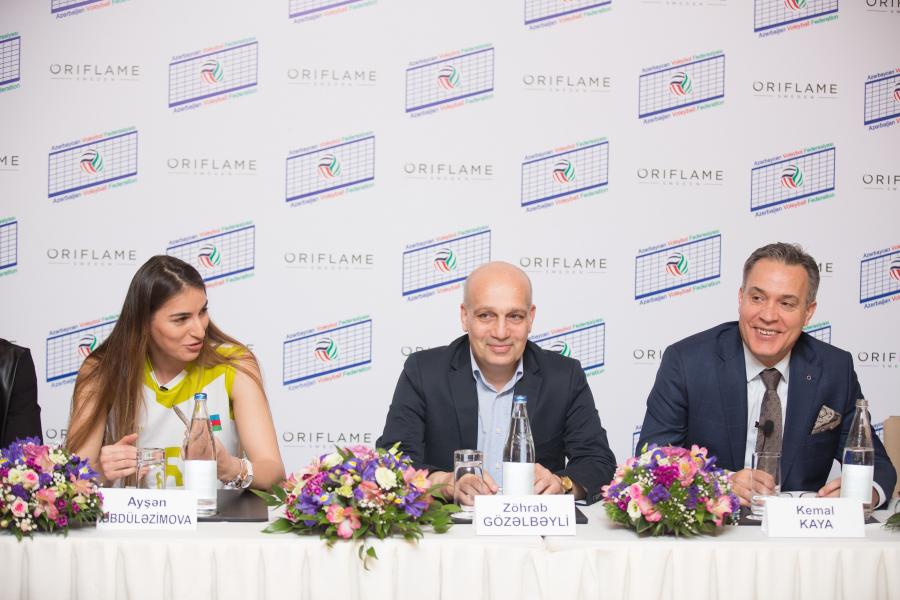 "Oriflame" qadınlardan ibarət Milli Voleybol Komandasının sponsorluğuna dair mətbuat konfransı keçirib