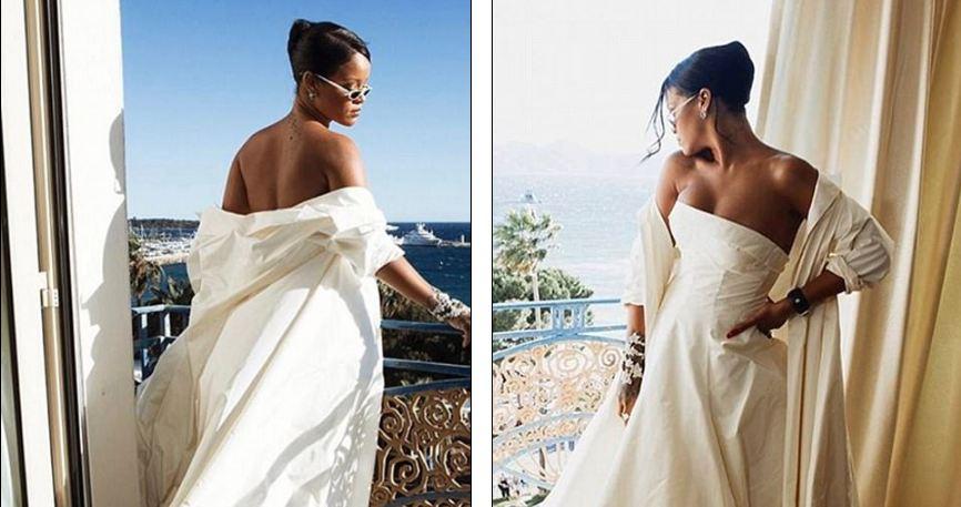 Rihanna sinə dekolteli və uzun yarıqlı iki libasda - fotolar