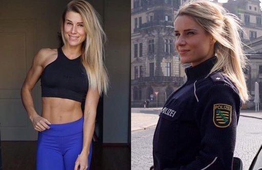 Qadın polis bədən quruluşu ilə göz oxşadı - fotolar 