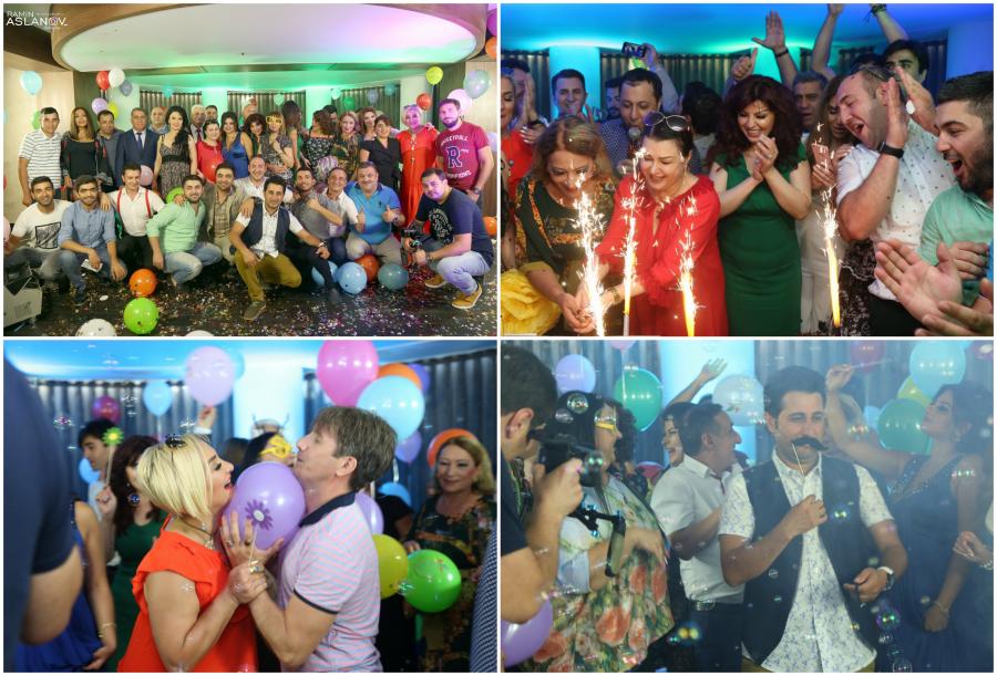 Elməddin parti edib aktyorları bir araya yığdı -  fotolar