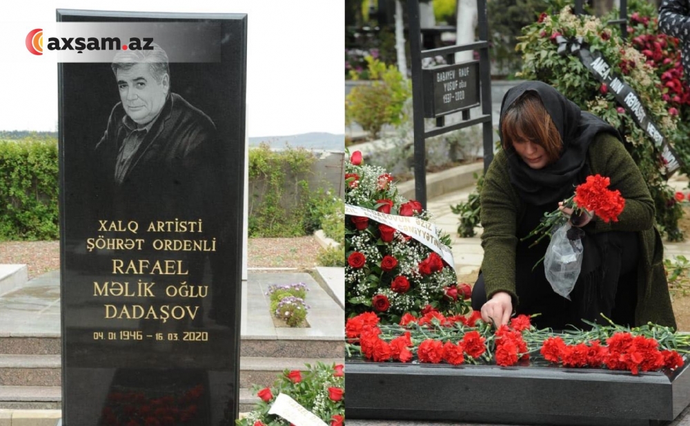 Ailəsi Rafael Dadaşovun məzarında -  Fotolar