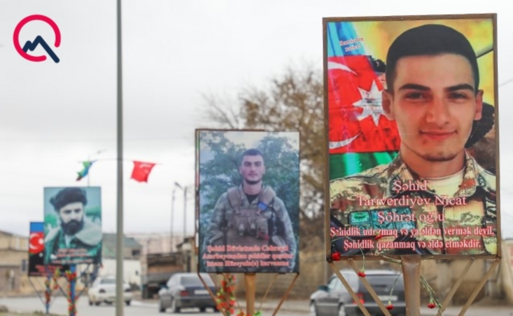 Bakıda bu yola şəhidlərin şəkli vuruldu -  Video+Fotolar