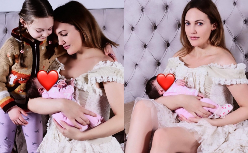 Meryem Uzerli yeni doğulan qızı ilə - Fotolar