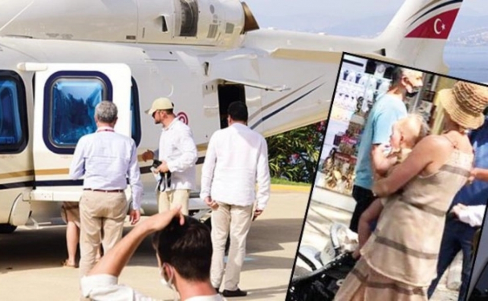 Məşhur cütlük helikopterlə İzmiri gəzdi - Fotolar