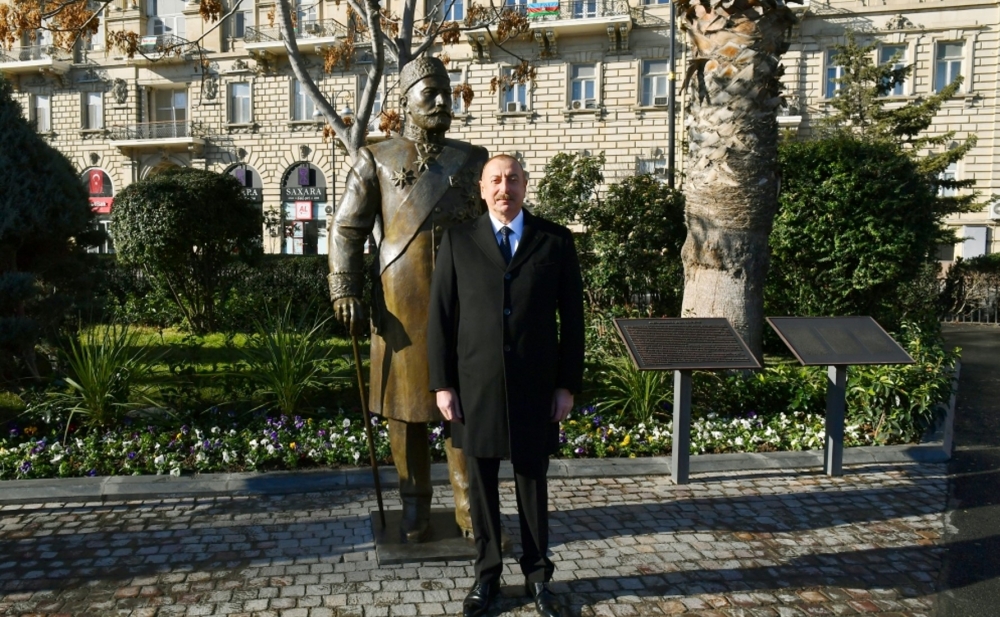 Prezident Hacı Zeynalabdin Tağıyevin abidəsinin açılışını etdi - Fotolar