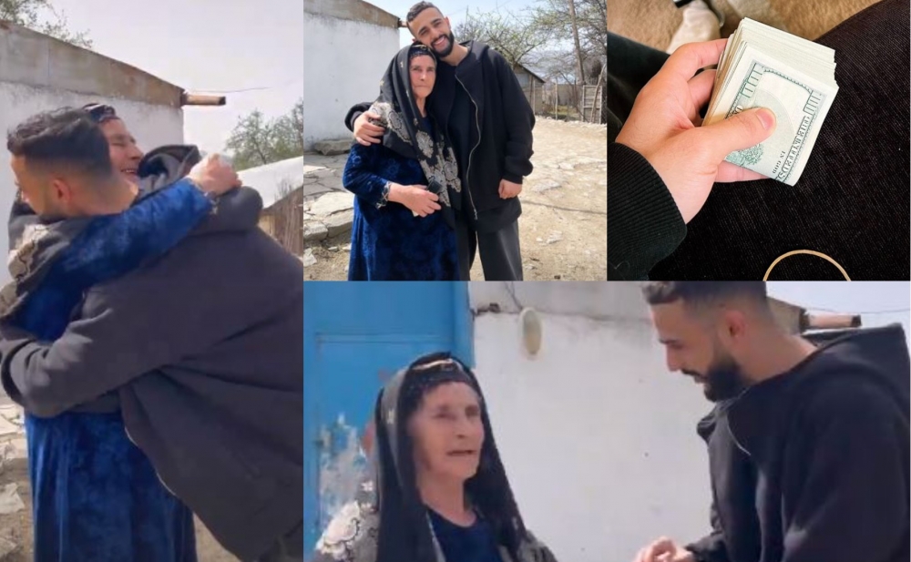 Hüseyn qonaq olduğu azərbaycanlı ailəyə pul verdi - Video