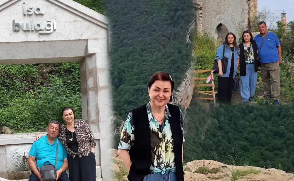 Ailəsi ilə Şuşanı qarış-qarış gəzdi - Fotolar