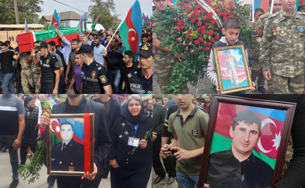 Daha dörd şəhidimiz son mənzilə yola salındı - Fotolar
