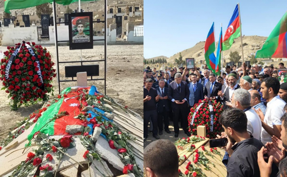 Şəhid Sadiq Əzizli son mənzilə yola salındı - Fotolar