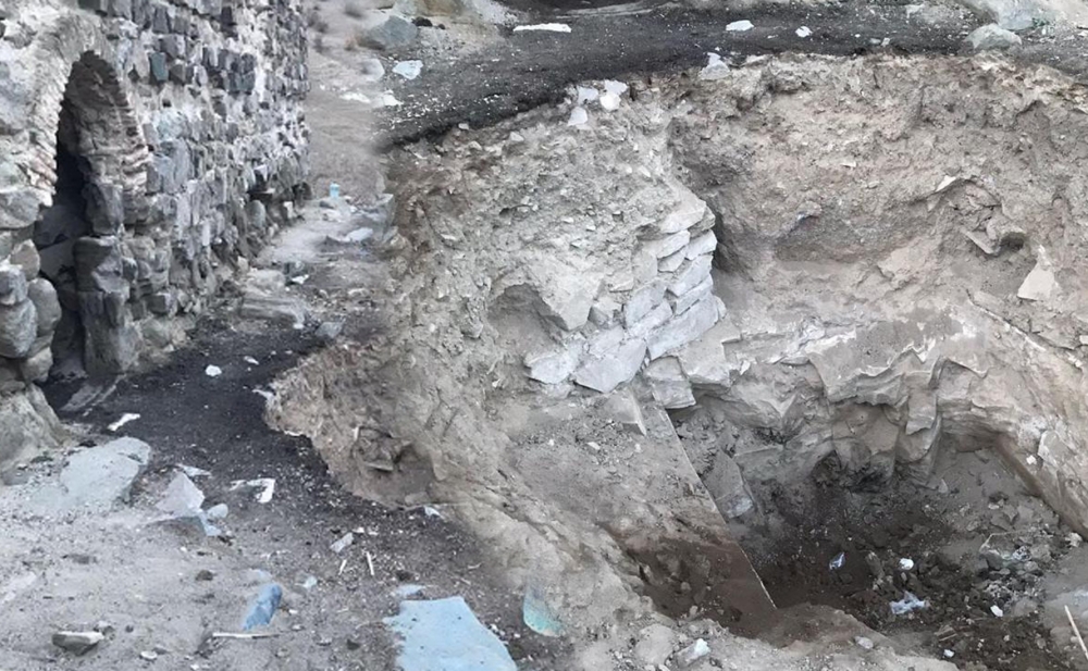 Qızıl tapmaq məqsədilə tarixi abidəni sökmək istədilər - Fotolar