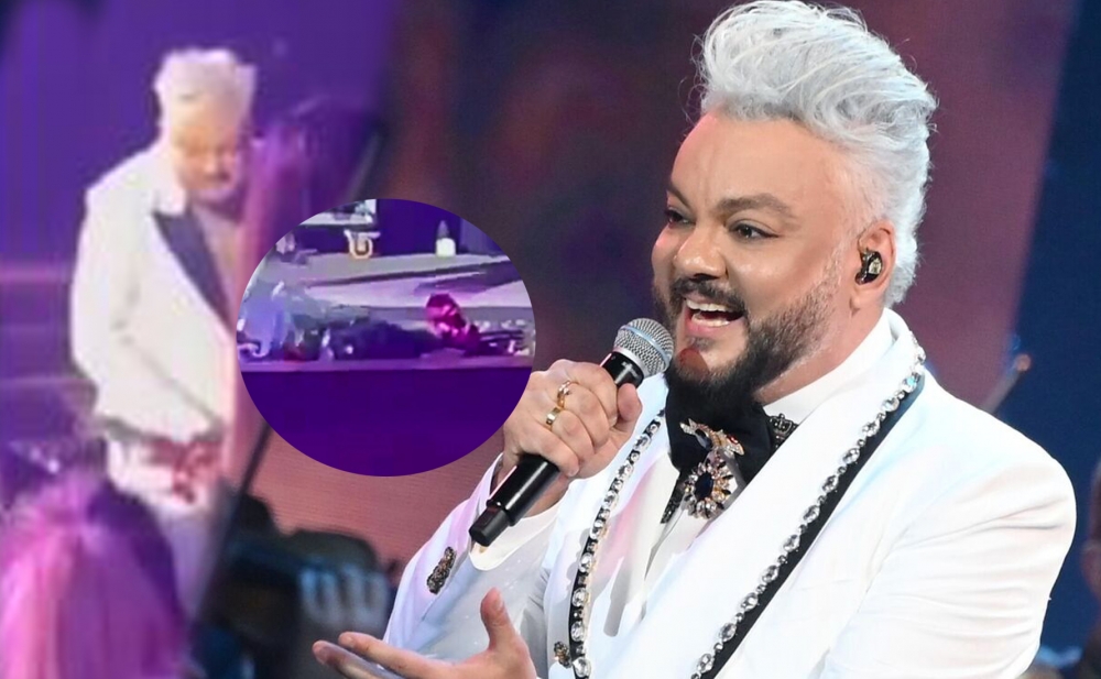 Kirkorov əlindəki buketi onun üzünə çırpdı - Video