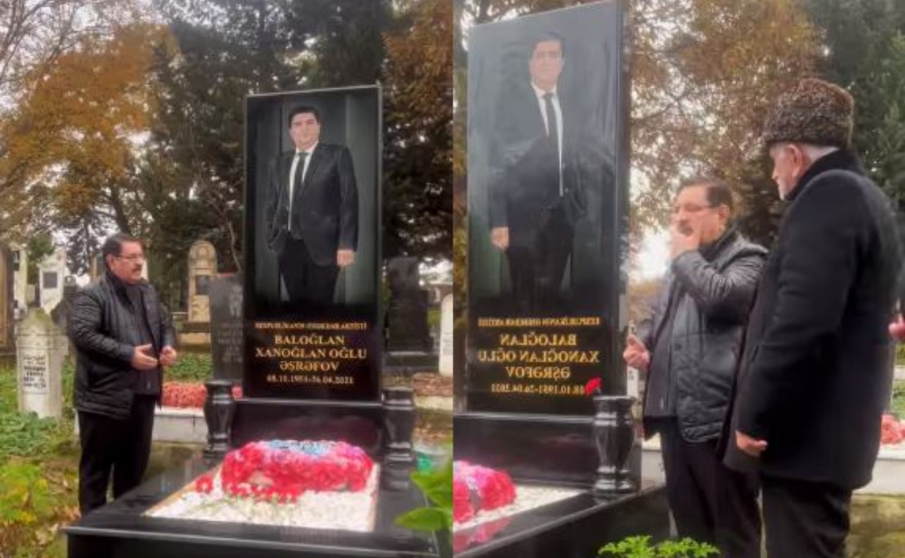 Baloğlan Əşrəfovun məzarını ziyarət etdi - Video