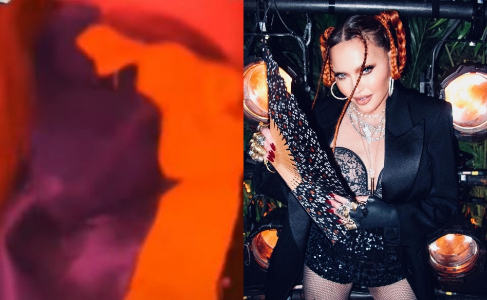 Madonna Ukrayna bayrağını ağzına saldı - Video