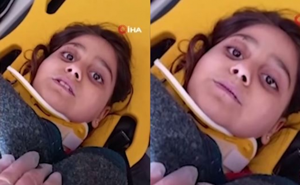 Dağıntılar altından çıxarılan 8 yaşlı qız atasına təsəlli verdi
