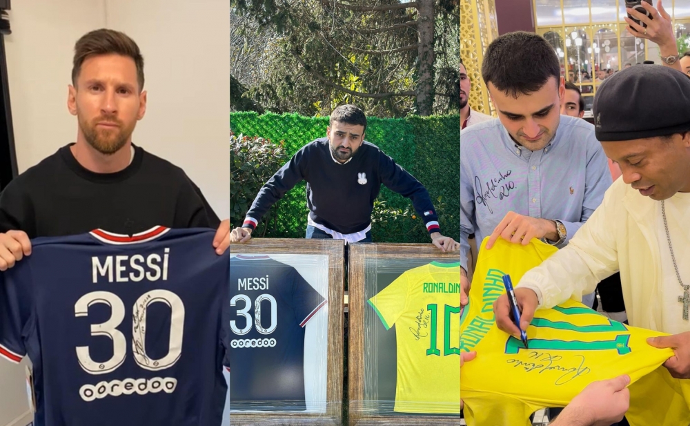 Ronaldinyo və Messinin verdiyi formaları hərraca çıxardı