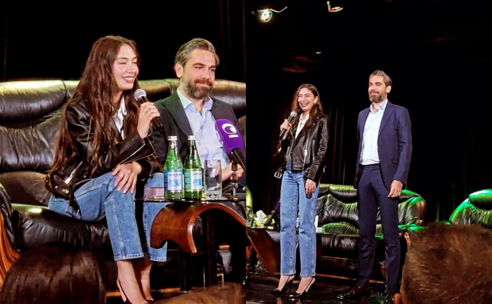 Neslihanla Kadir Bakıda tələbələrlə görüşdü - Video+Fotolar
