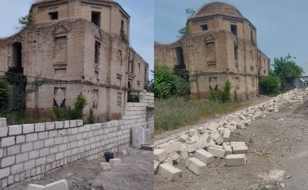 Tarixi abidənin yanındakı tikili söküldü