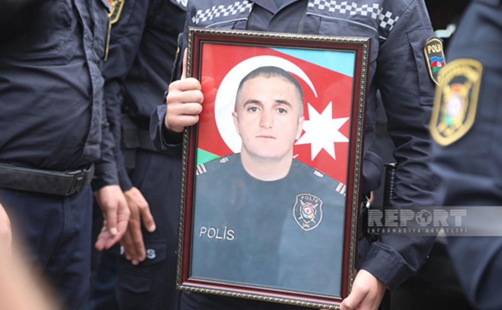 Polis Xəzər Zamanov dəfn olundu - Fotolar
