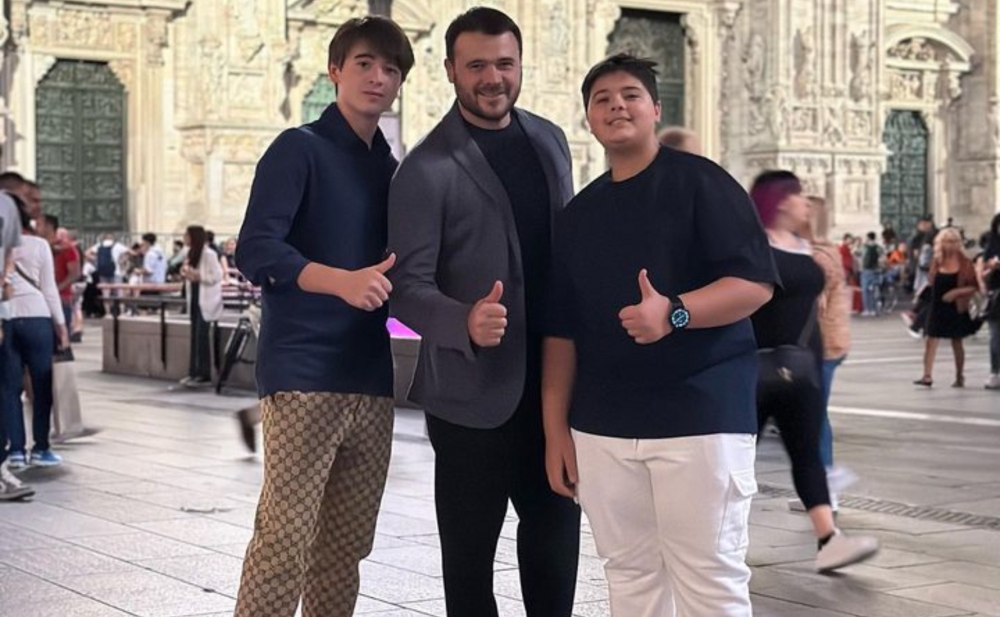 Emin Ağalarov əkizləri ilə İtaliyada - Fotolar